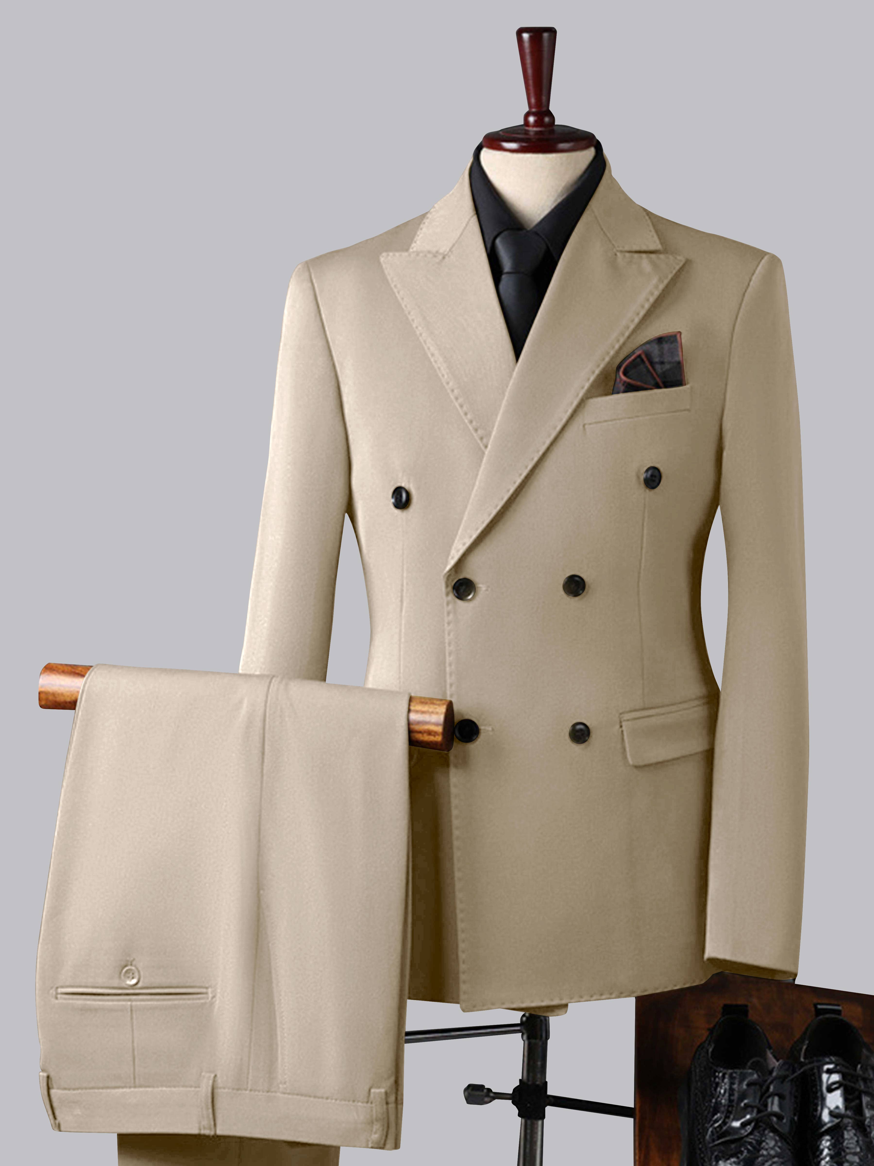 Costume Homme Trois Pièces À Double Boutonnage Tendance