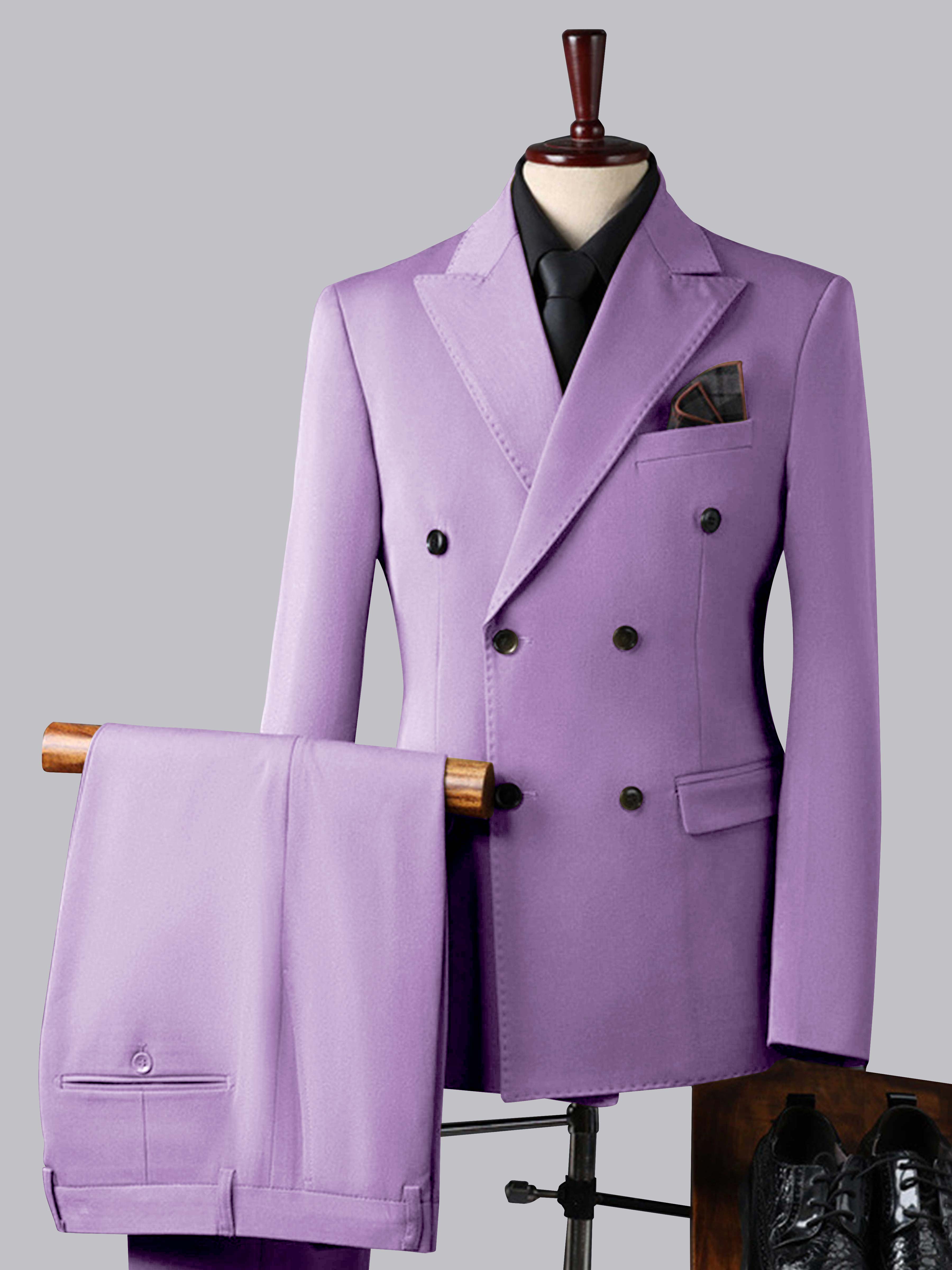 Costume Homme Trois Pièces À Double Boutonnage Tendance