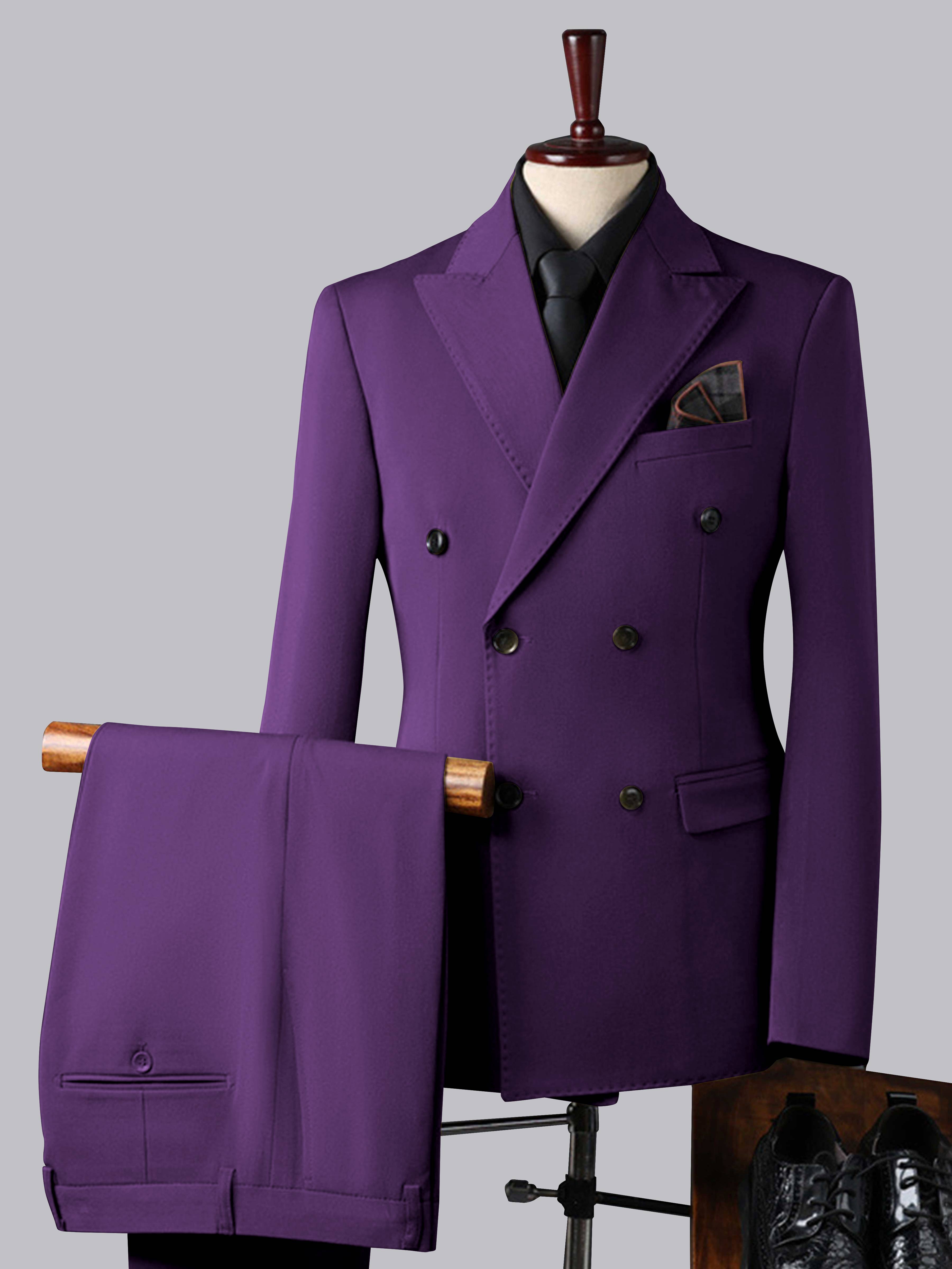 Costume Homme Trois Pièces À Double Boutonnage Tendance