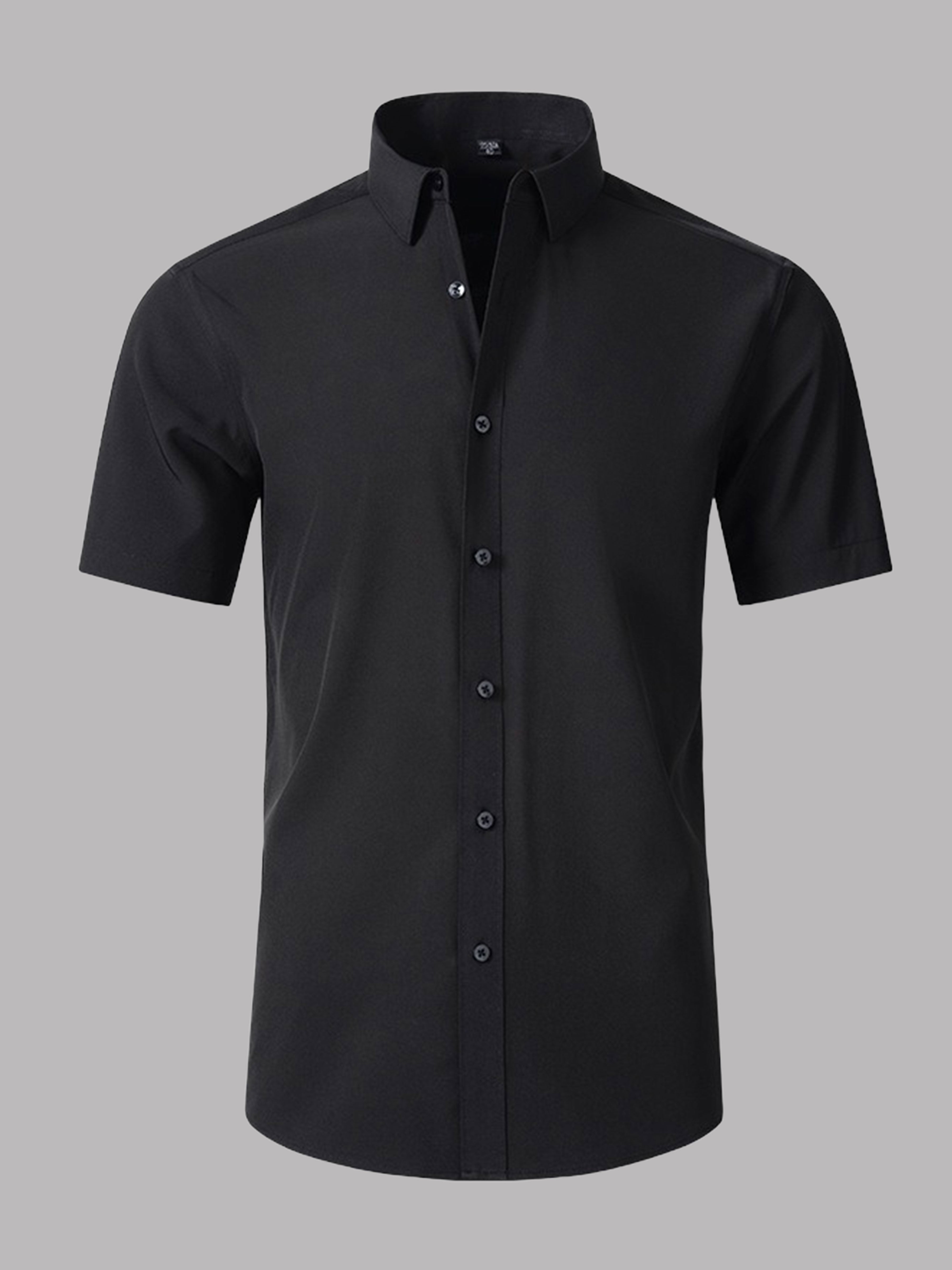 Chemise Extensible Sans Repassage À Manches Courtes Pour Homme Pour Mariage Et Bal De Fin D'Année