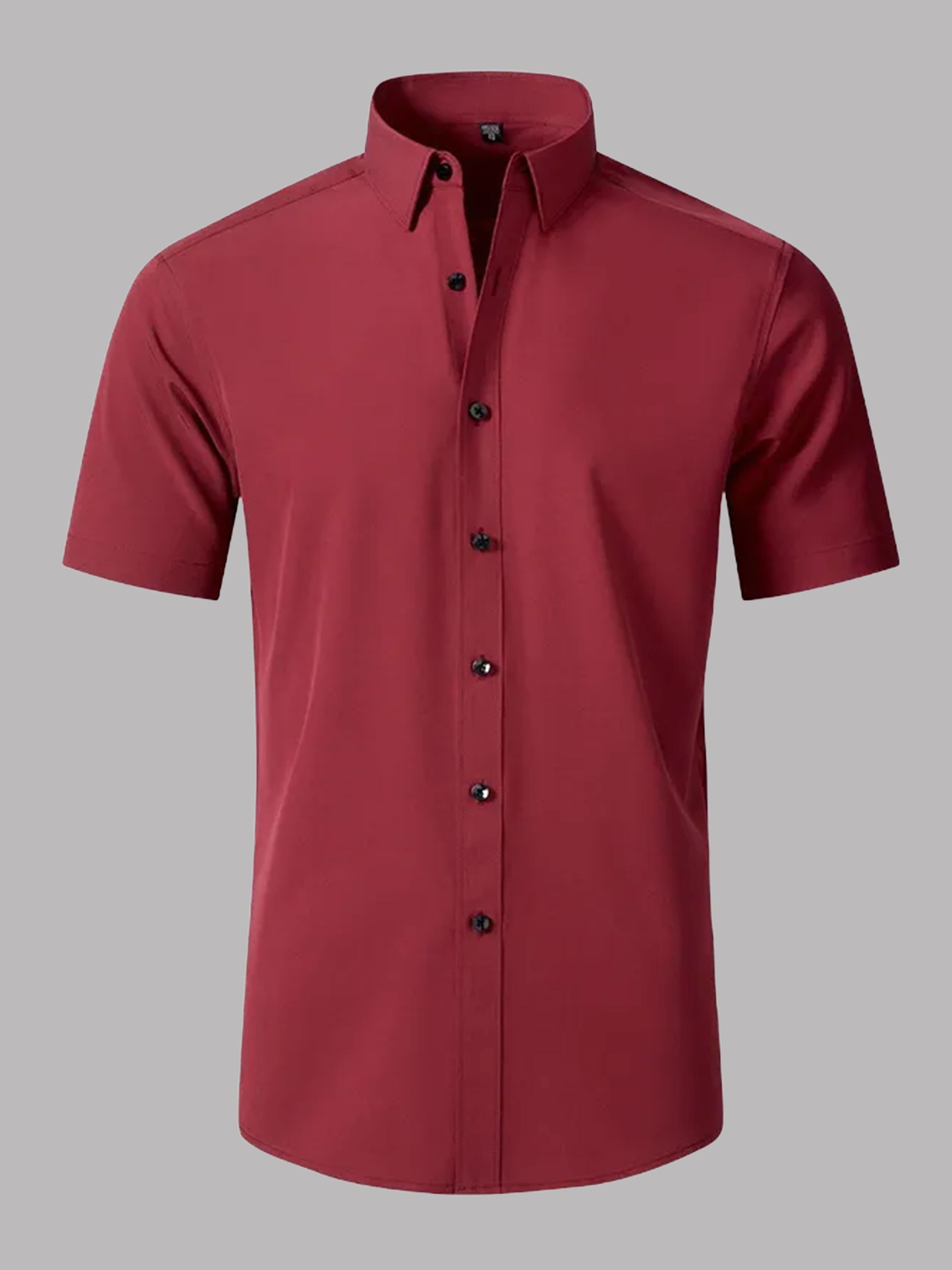Chemise Extensible Sans Repassage À Manches Courtes Pour Homme Pour Mariage Et Bal De Fin D'Année