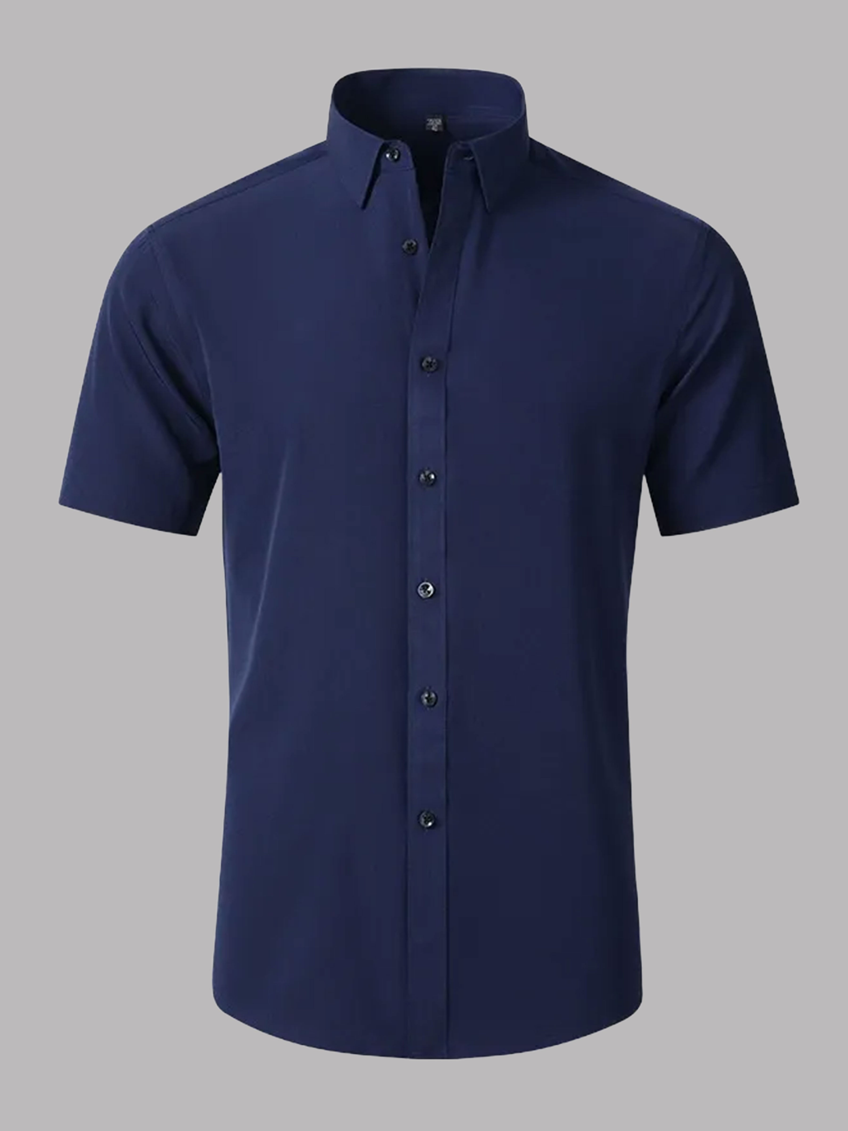 Chemise Extensible Sans Repassage À Manches Courtes Pour Homme Pour Mariage Et Bal De Fin D'Année