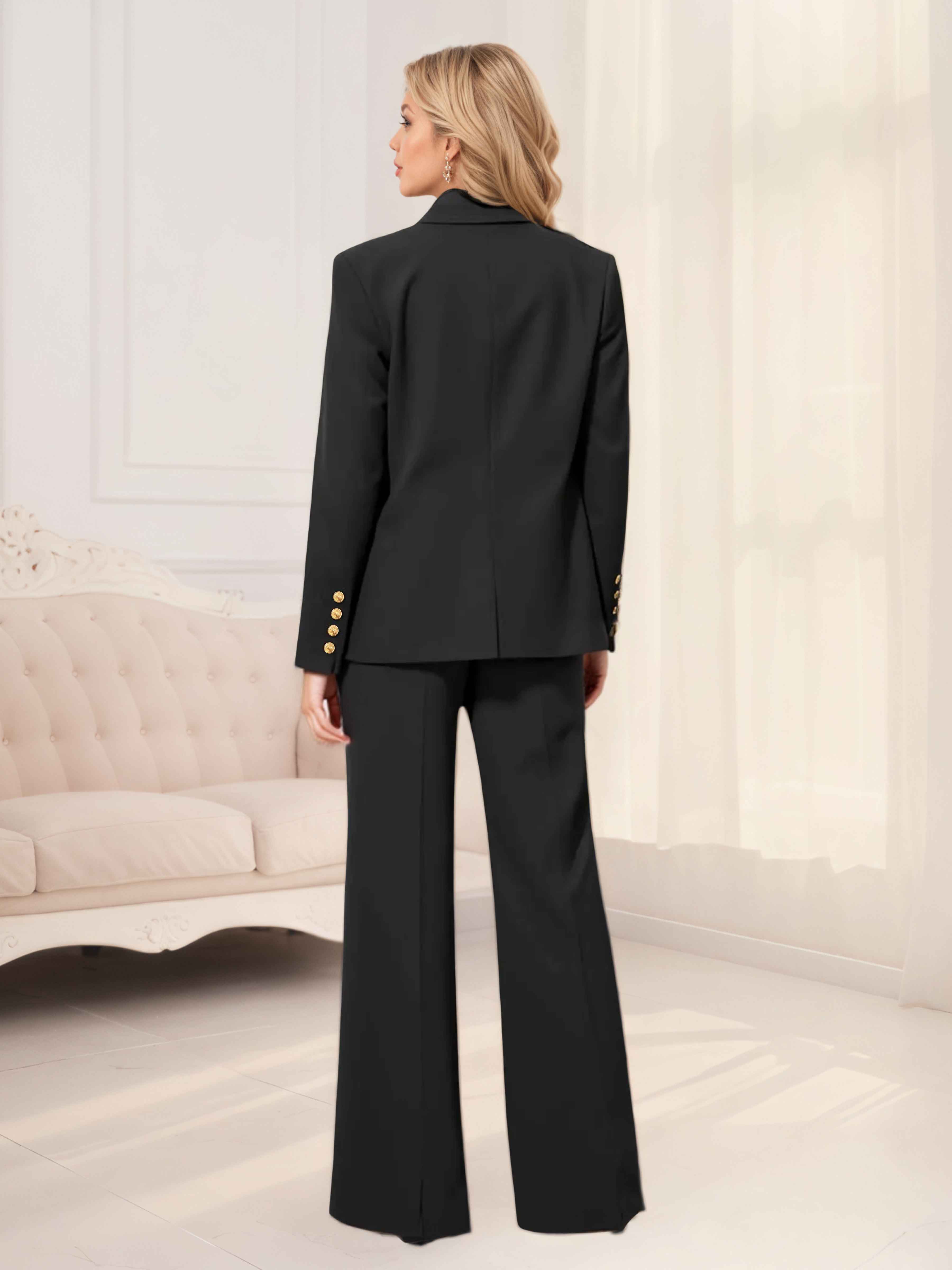 Costume Femme 2 Pièces À Enchanteresse Revers Crantés Simple Deux Boutons