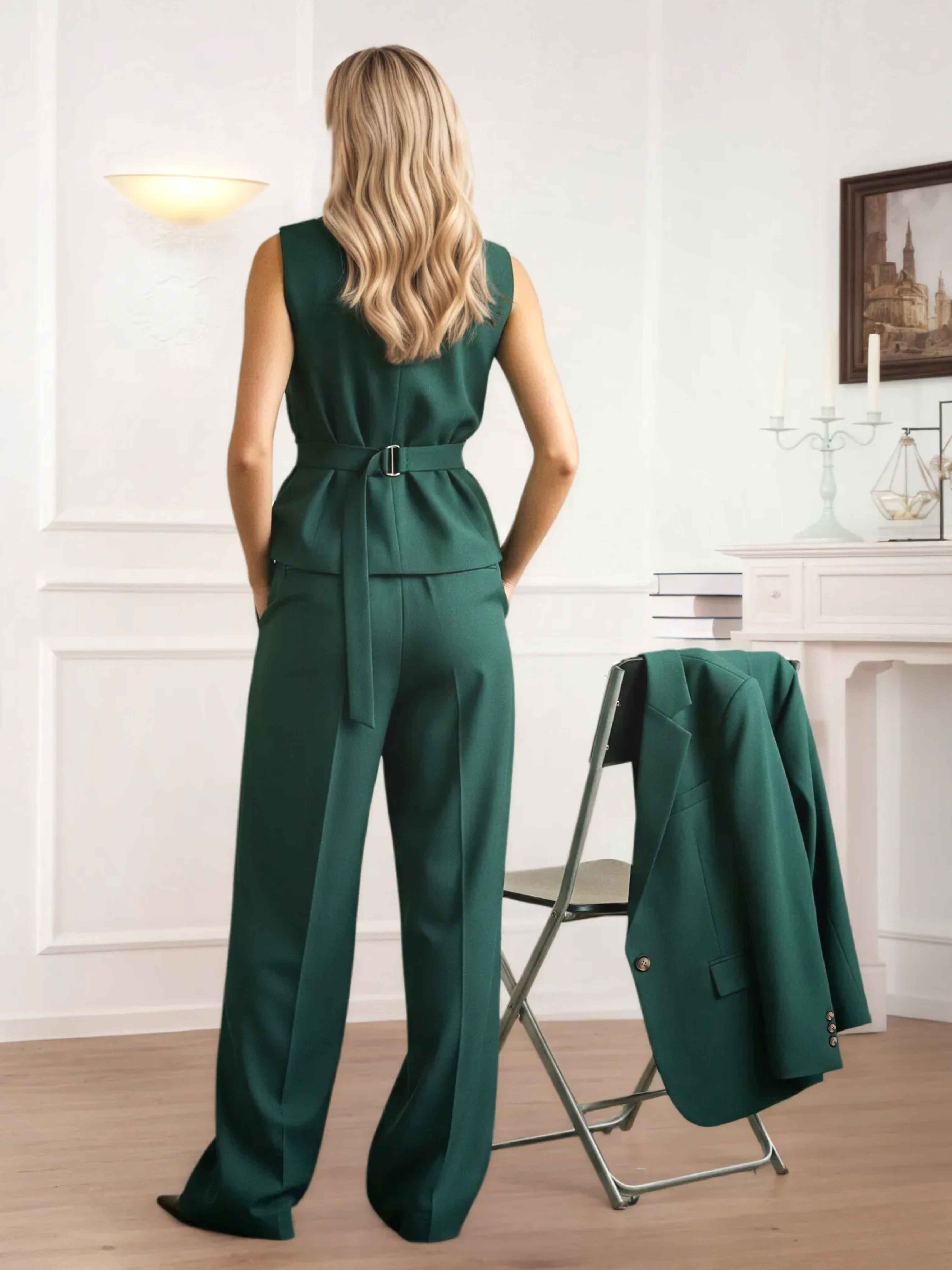 Costume Femme 3 Pièces À Tendances Revers Pointus Pour Affaires