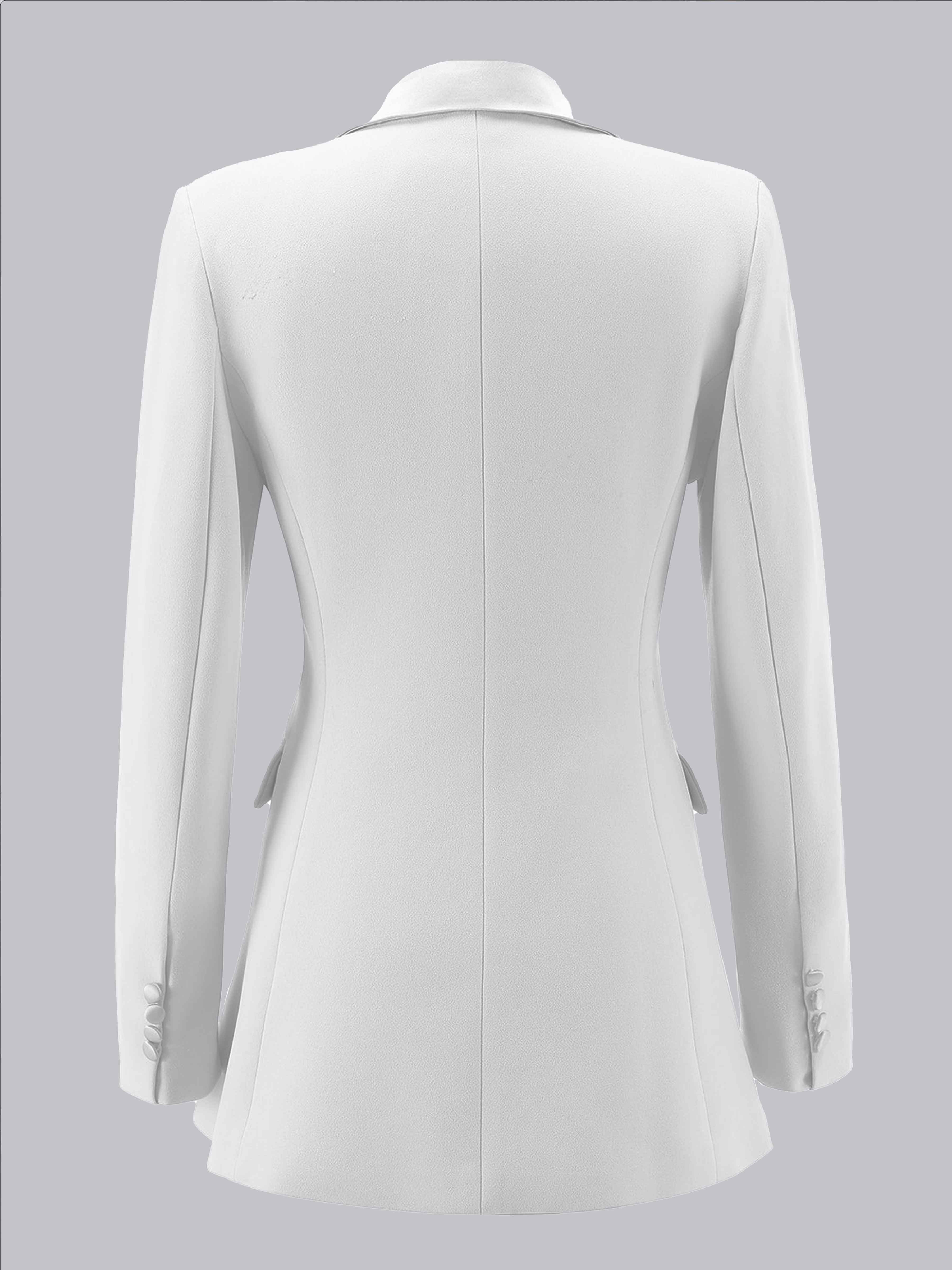 Veste Femme À Revers Crantés Double Boutonnage Pour Tenue De Soirée