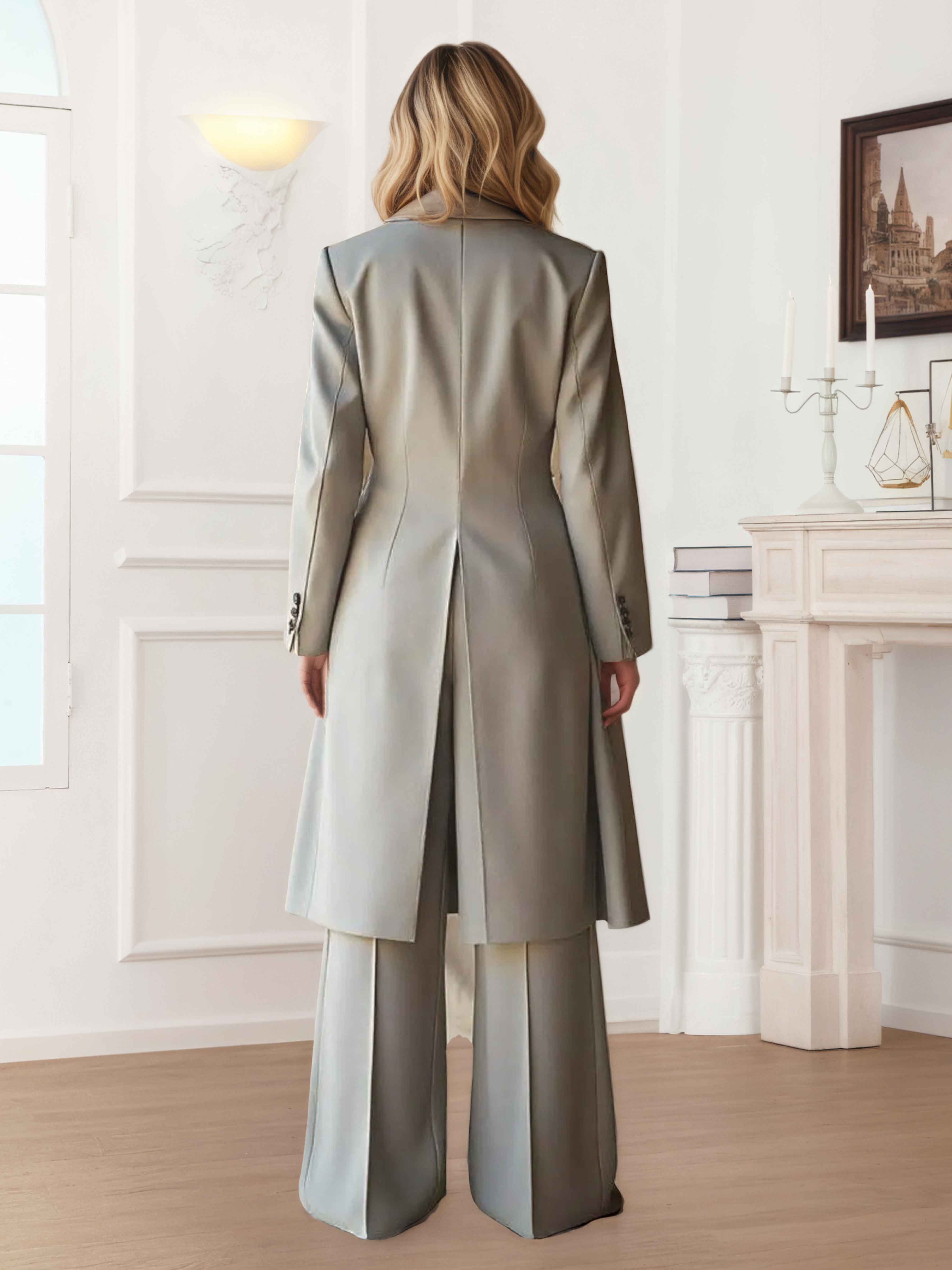 Costume Femme 3 Pièces À Élégante Revers Pointus Pour Décontracté