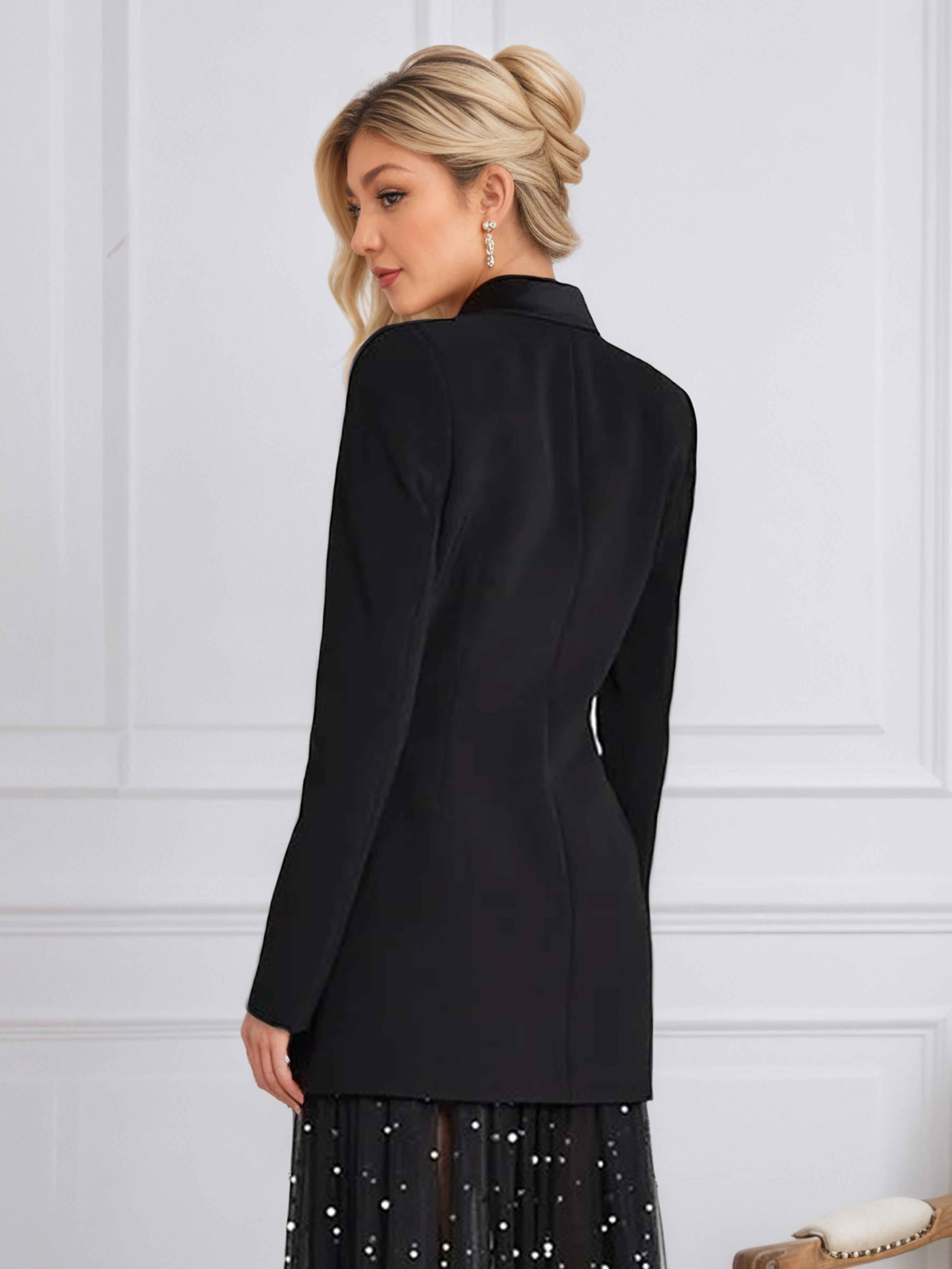 Veste Femme À Coupe Ajustée Double Boutonnage Pour Tenue De Soirée